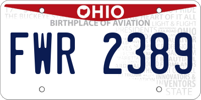 OH license plate FWR2389