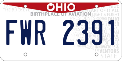OH license plate FWR2391