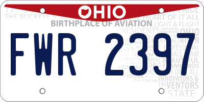 OH license plate FWR2397