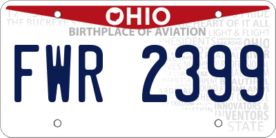 OH license plate FWR2399