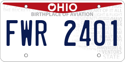 OH license plate FWR2401