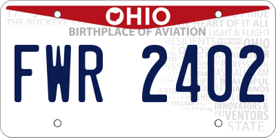 OH license plate FWR2402