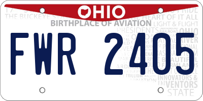 OH license plate FWR2405