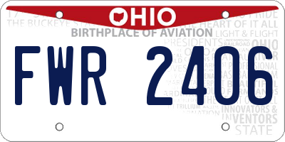 OH license plate FWR2406