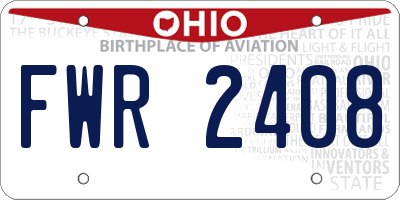 OH license plate FWR2408