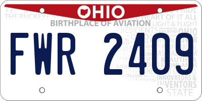 OH license plate FWR2409