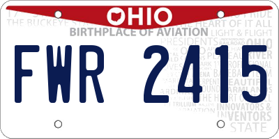 OH license plate FWR2415