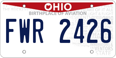 OH license plate FWR2426