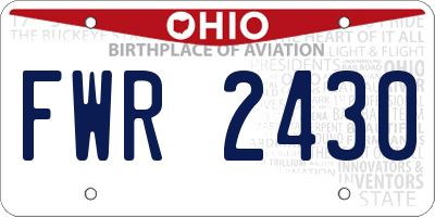 OH license plate FWR2430