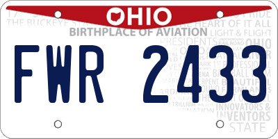 OH license plate FWR2433