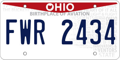 OH license plate FWR2434