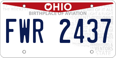 OH license plate FWR2437