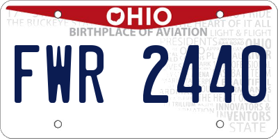 OH license plate FWR2440