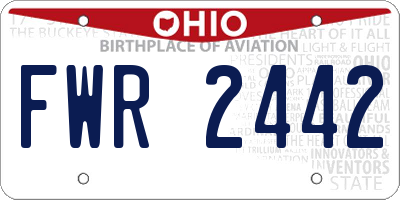 OH license plate FWR2442