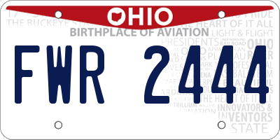 OH license plate FWR2444