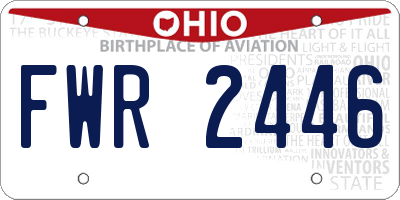 OH license plate FWR2446