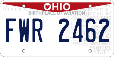 OH license plate FWR2462