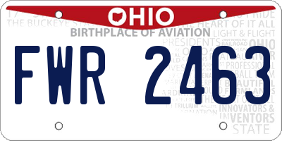 OH license plate FWR2463