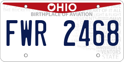 OH license plate FWR2468