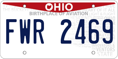 OH license plate FWR2469