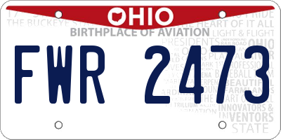 OH license plate FWR2473