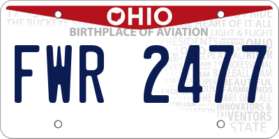 OH license plate FWR2477