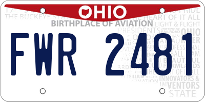 OH license plate FWR2481