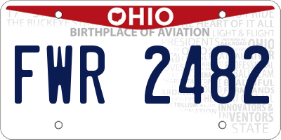 OH license plate FWR2482