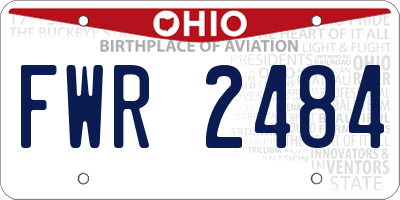 OH license plate FWR2484
