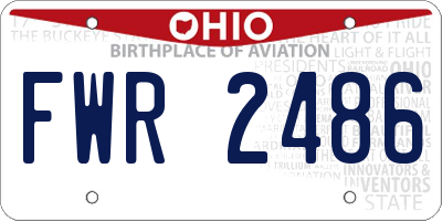 OH license plate FWR2486