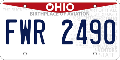 OH license plate FWR2490