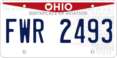 OH license plate FWR2493