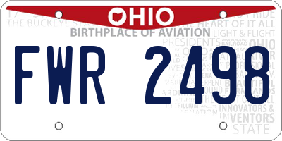 OH license plate FWR2498