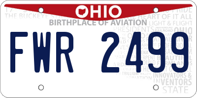 OH license plate FWR2499