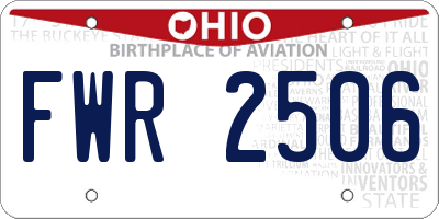 OH license plate FWR2506