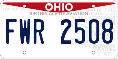 OH license plate FWR2508