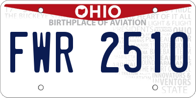 OH license plate FWR2510