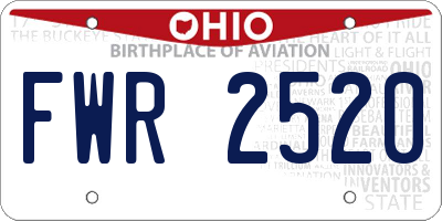 OH license plate FWR2520