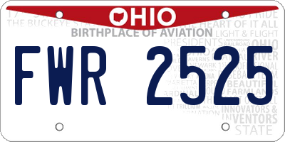OH license plate FWR2525