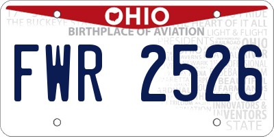 OH license plate FWR2526