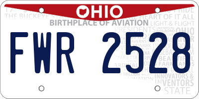 OH license plate FWR2528