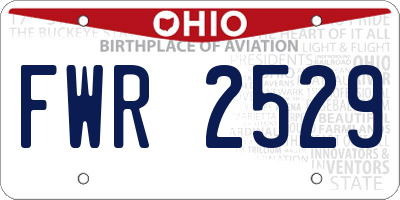 OH license plate FWR2529
