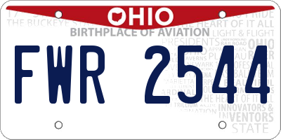 OH license plate FWR2544
