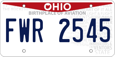 OH license plate FWR2545