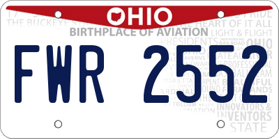 OH license plate FWR2552