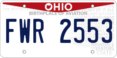 OH license plate FWR2553