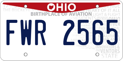 OH license plate FWR2565