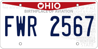 OH license plate FWR2567