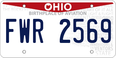 OH license plate FWR2569