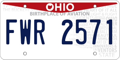 OH license plate FWR2571